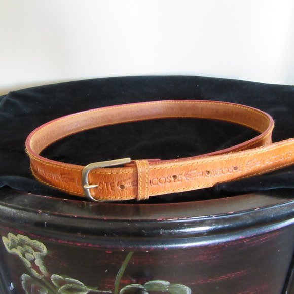Brown Leather Belt Lacoste small